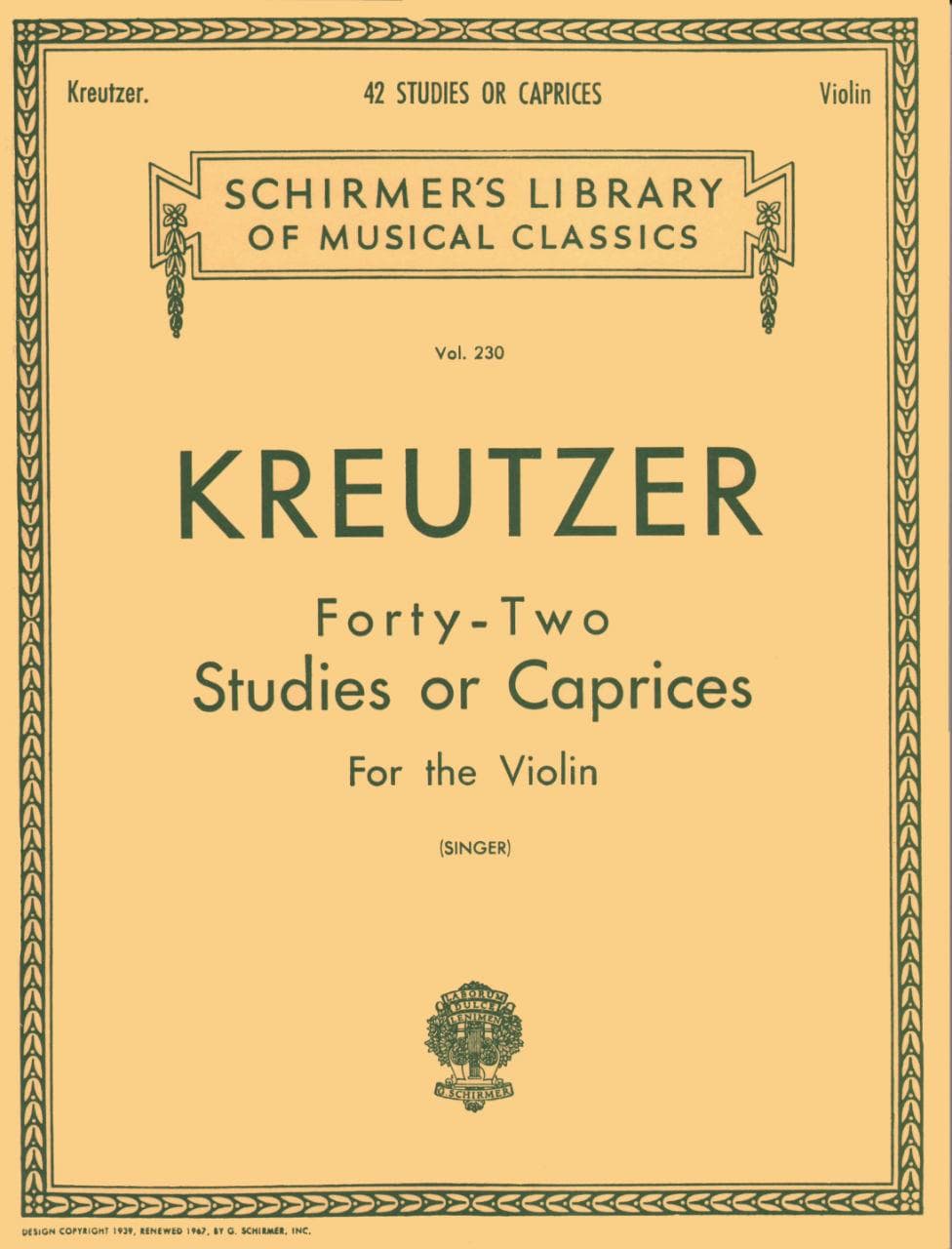Kreutzer's 42 Caprices: Violin Sheet Music