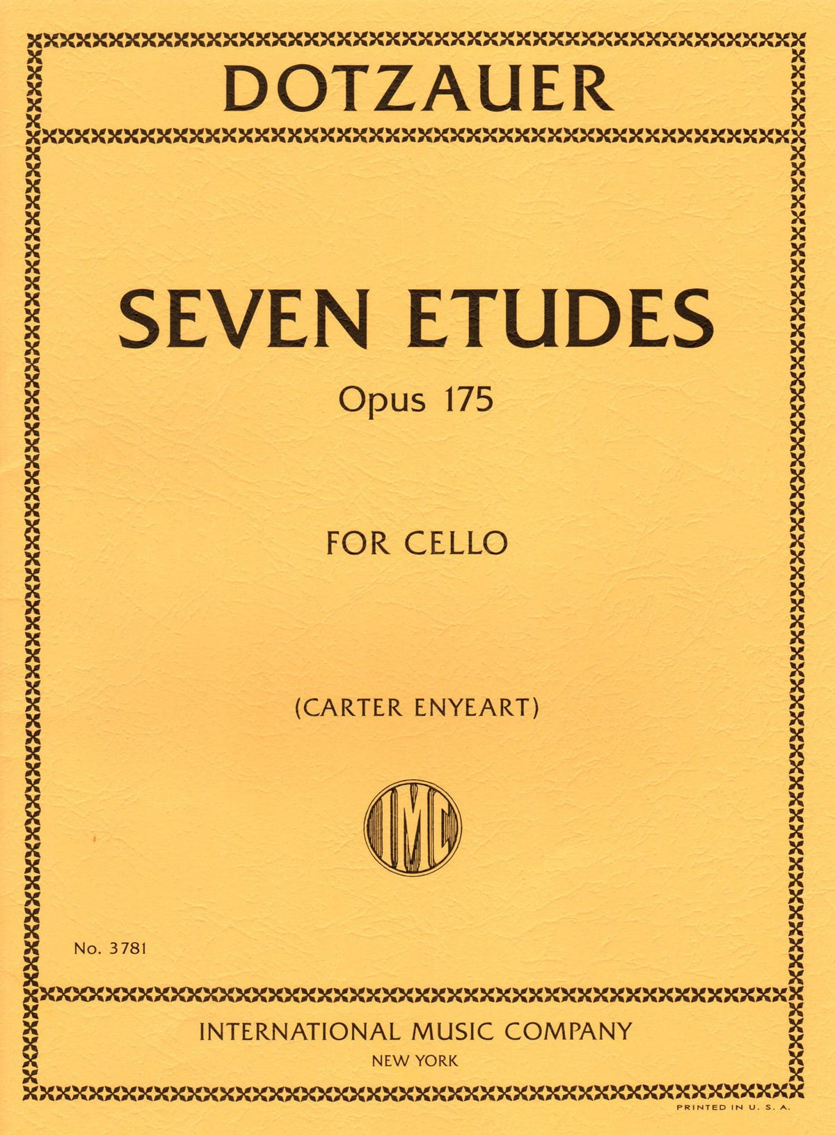 Dotzauer, J Friedrich - Seven Etudes, Op 175 - Cello - edited by Enyeart - International Edition