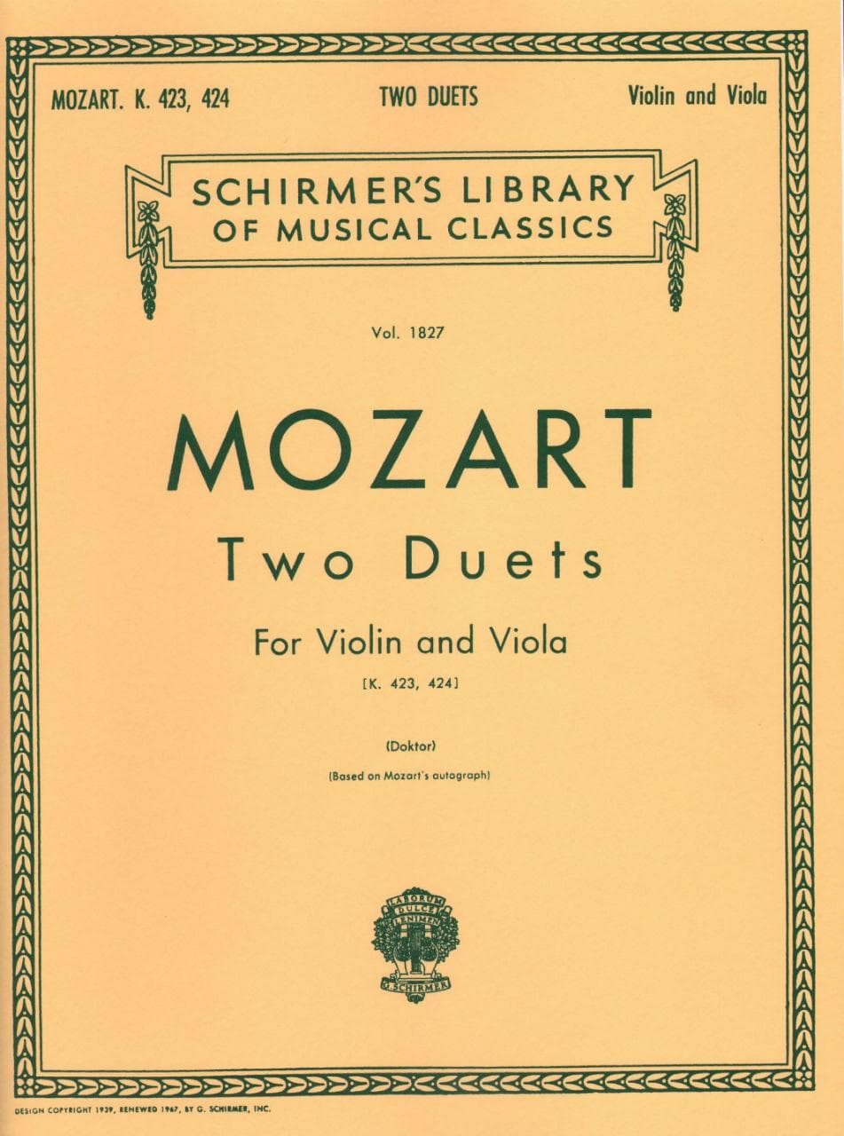 Mozart Violin Sheet Music: K. 423, K. 424 Duets by Doktor