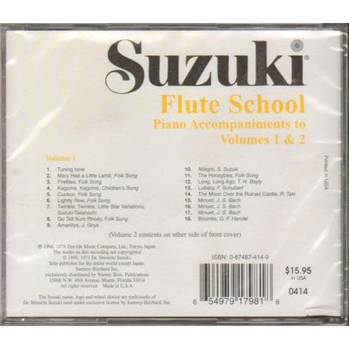 Suzuki Flute School Piano Accompaniment CD, Volumes 1 and 2
