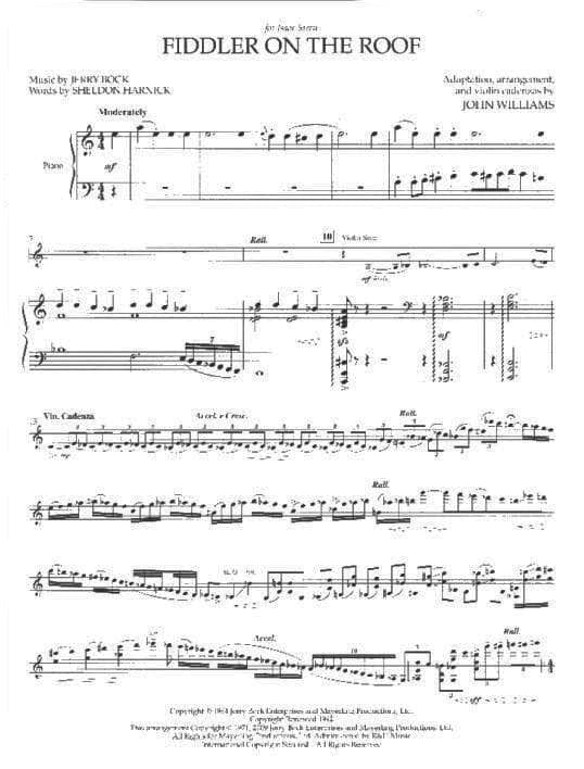 Jerry Bock - Fiddler on the Roof - Violin and Piano - arranged by John Williams - Hal Leonard