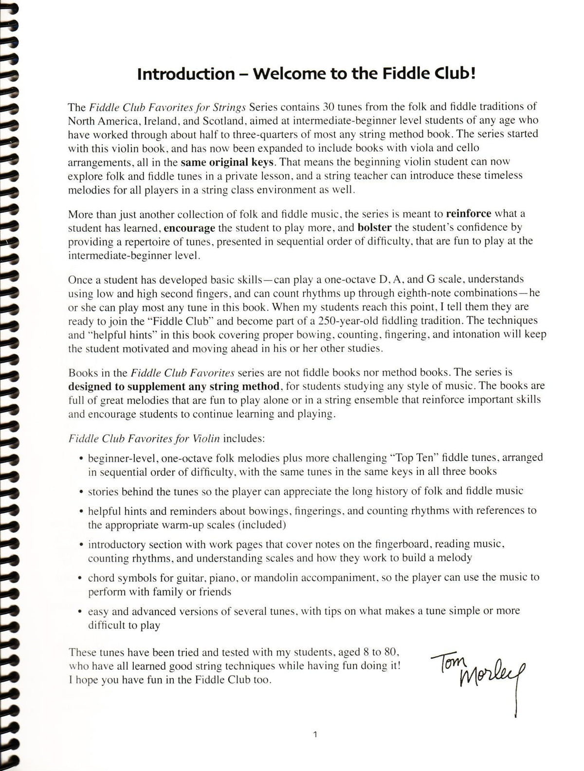 Tom Morley - Fiddle Club Favorities - for Violin - by Flying Frog Music