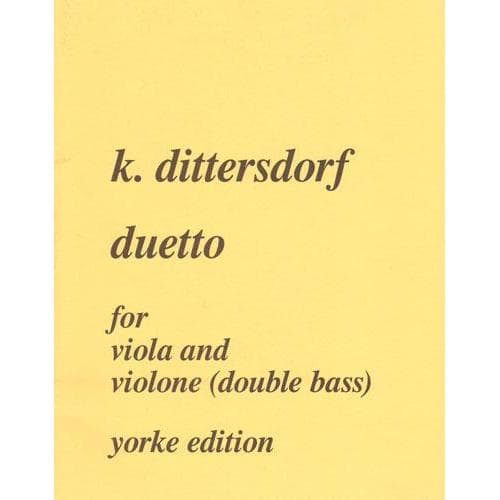 Dittersdorf, Carl Ditters von - Duetto in E-flat major, K 219 - Viola and Double Bass - Yorke Edition