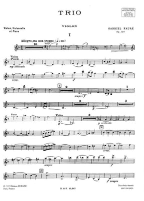 Fauré, Gabriel - Piano Trio in d minor, Op 120 - Violin, Cello, and Piano - Editions Durand