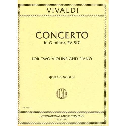Vivaldi Concerto G Minor Op. 21 RV 517 Violin Sheet Music