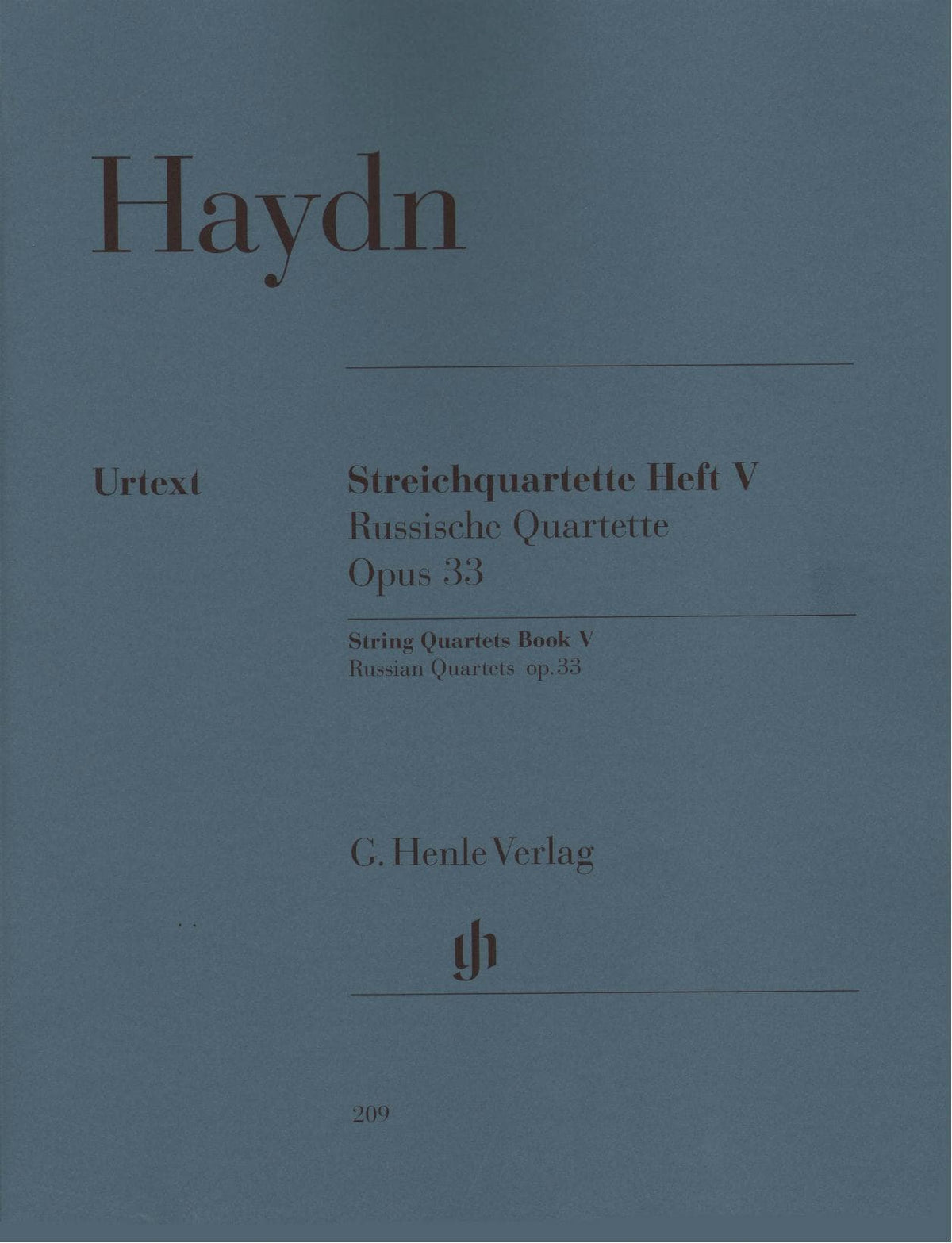 Haydn, Franz Joseph - String Quartets, Volume 5: Op 33 - edited by Georg Feder and Sonja Gerlach - G Henle Verlag URTEXT