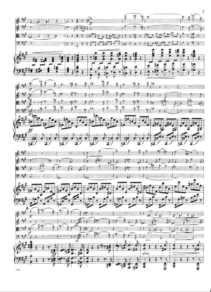 Dvorák, Antonín - Piano Quintet In A Major, Op 81 - Two Violins, Viola, Cello, and Piano - International Edition