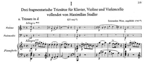Mozart, WA - Piano Trios - Violin, Cello, and Piano - edited by Wolfgang Plath and Wolfgang Rehm - Bärenreiter Verlag URTEXT