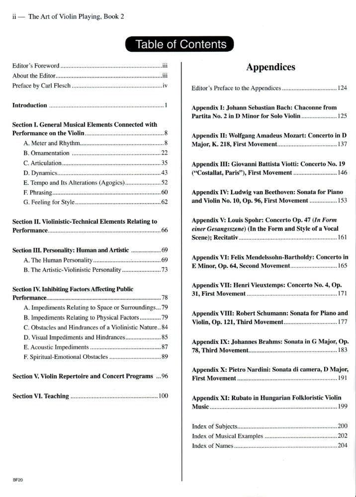 Flesch, Carl - The Art of Violin Playing, Book 2 - edited by Eric Rosenblith - Carl Fischer Edition