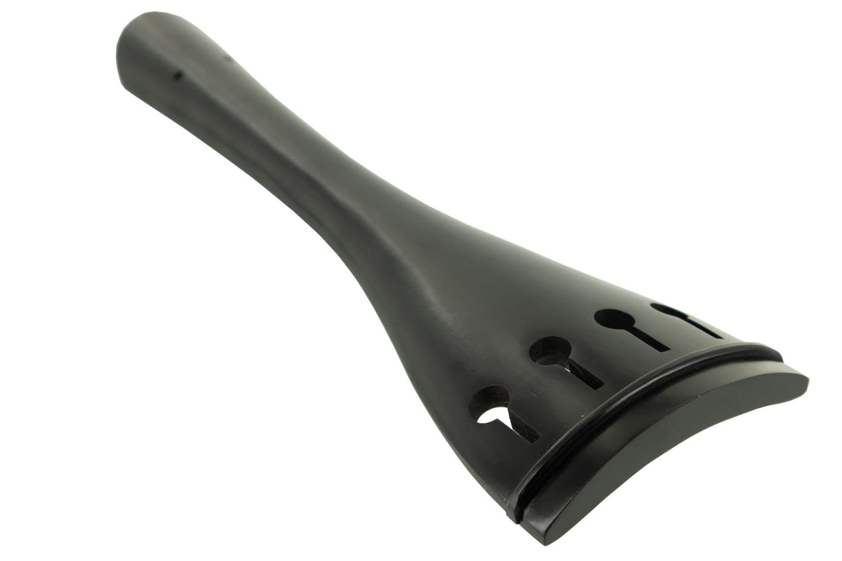 Ebony Double Bass Tailpiece with Perpendicular (visible) Tailgut Holes – 3/4 Size