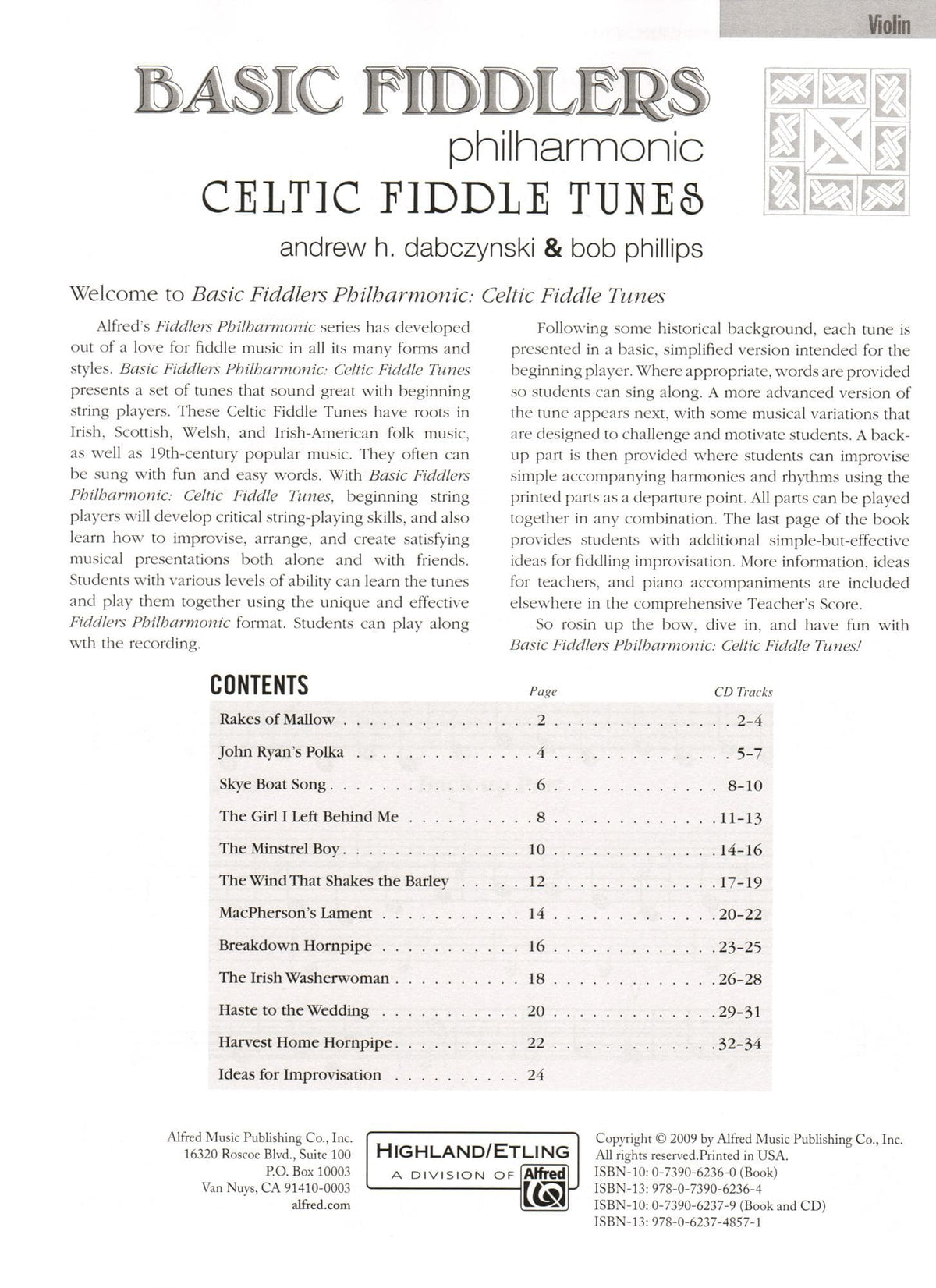 Basic Fiddlers Philharmonic - Celtic Fiddle Tunes - Violin Book - by Dabczynski & Phillips - Alfred Publishing