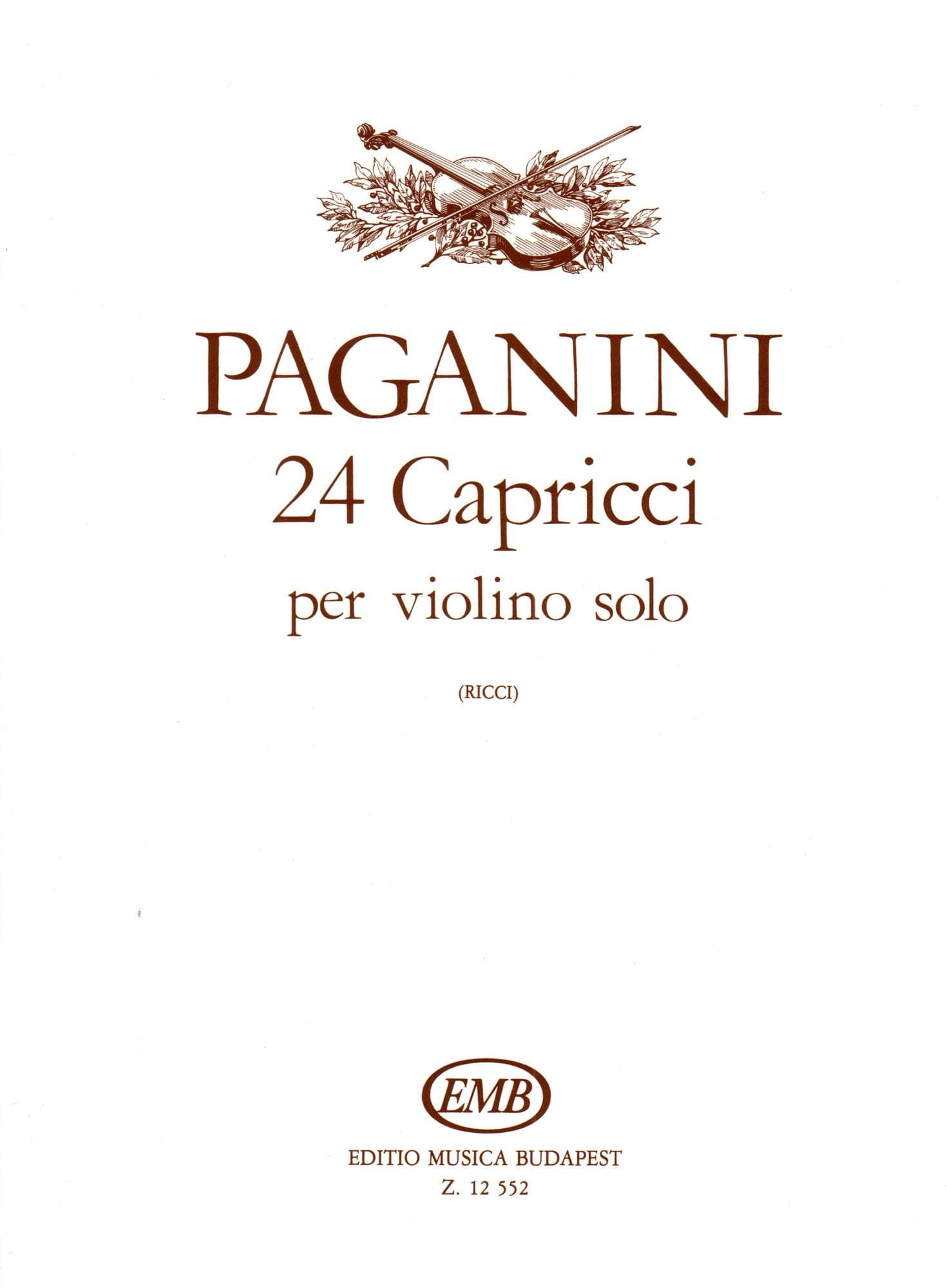 Paganini's 24 Caprices: Budapest Violin with Ricci