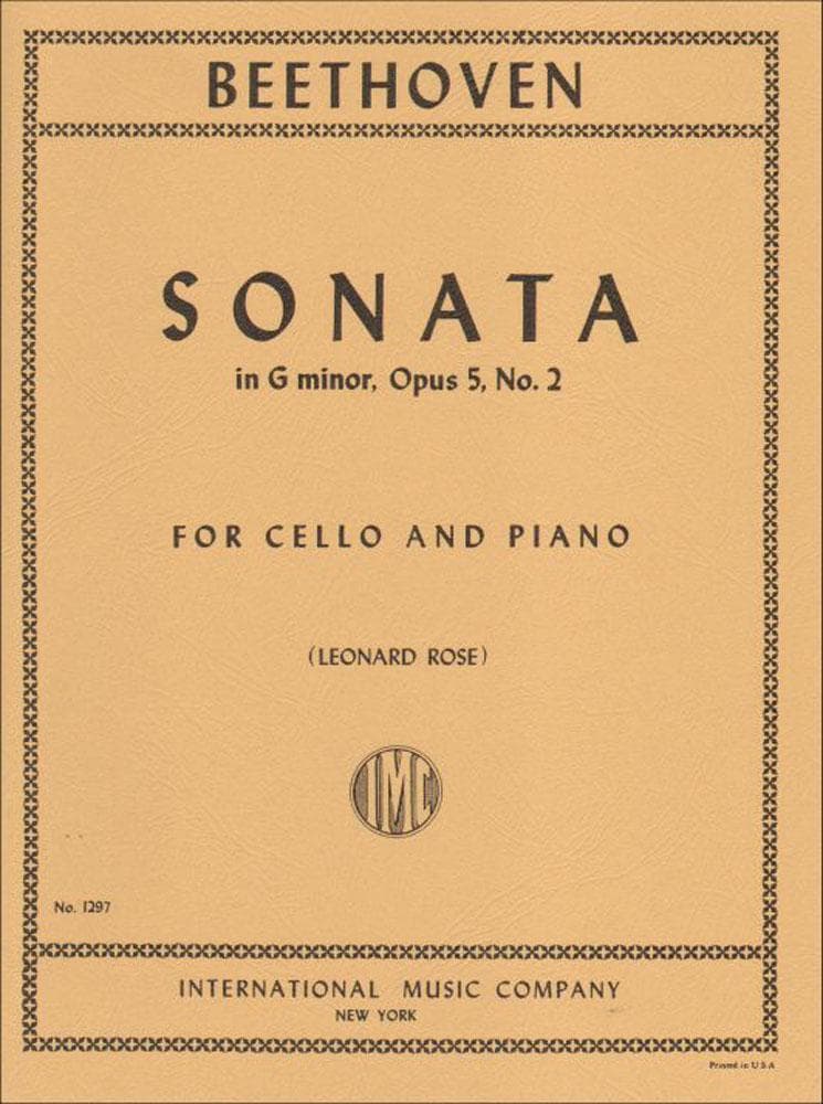 Beethoven, Ludwig - Sonata No 2 in g minor Op 5 for Cello and Piano - Arranged by Rose - International Edition