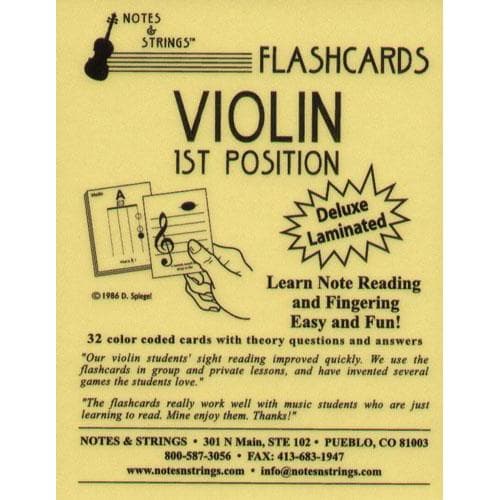 Laminated Violin Flash Cards - 32 Flashcard Set