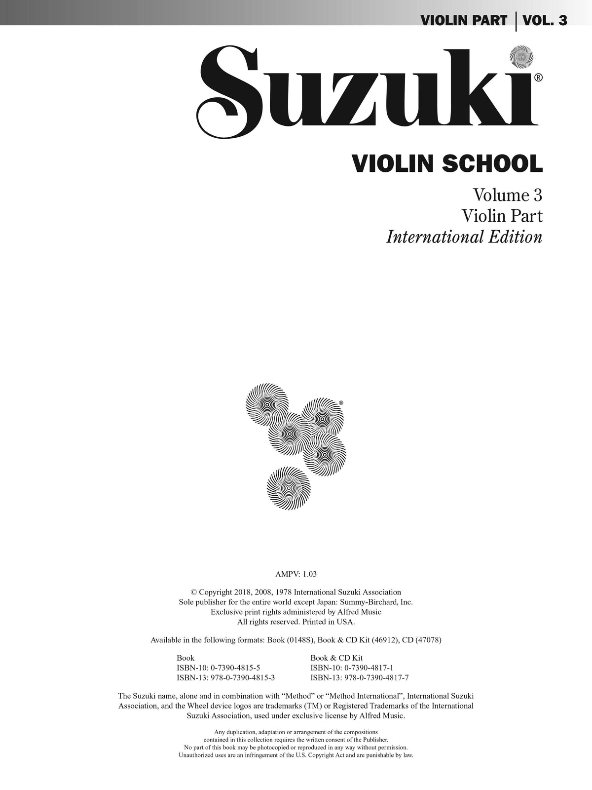 Suzuki Violin School Method Book and CD, Volume 3, Performed by Hilary Hahn