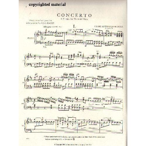 Hoffmeister, Franz Anton - Concerto in D Major - Viola and Piano - edited by Paul Doktor - International Edition