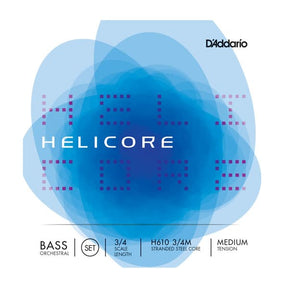 Helicore Orchestra Bass Set - Medium Gauge - 3/4 size