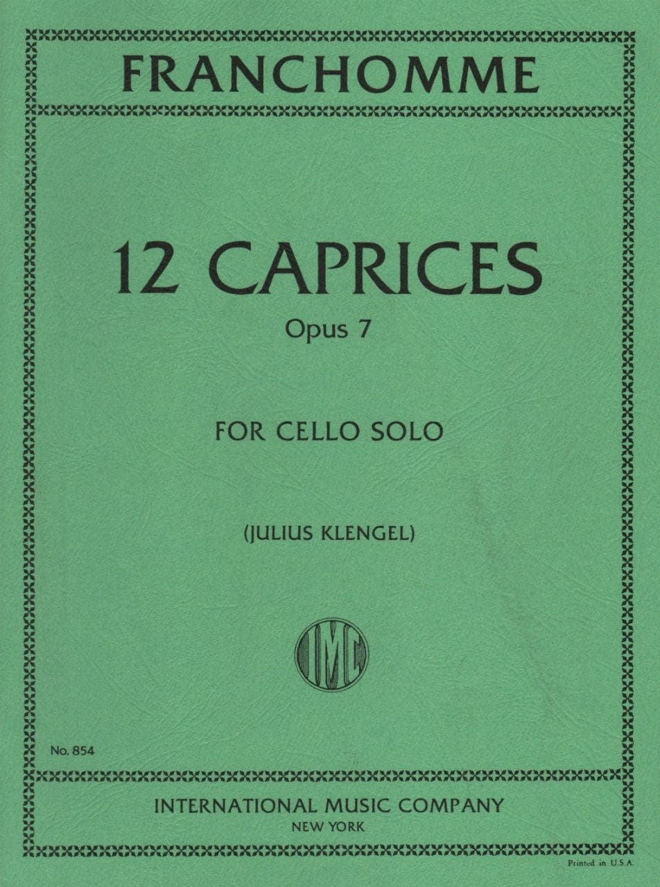 Franchomme, Auguste-Joseph - 12 Caprices, Op 7 - Cello - edited by Julius Klengel - International Edition