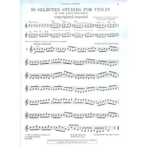 50 Selected Studies in the First Position - Violin solo - edited by Chas Levenson - Theodore Presser Co