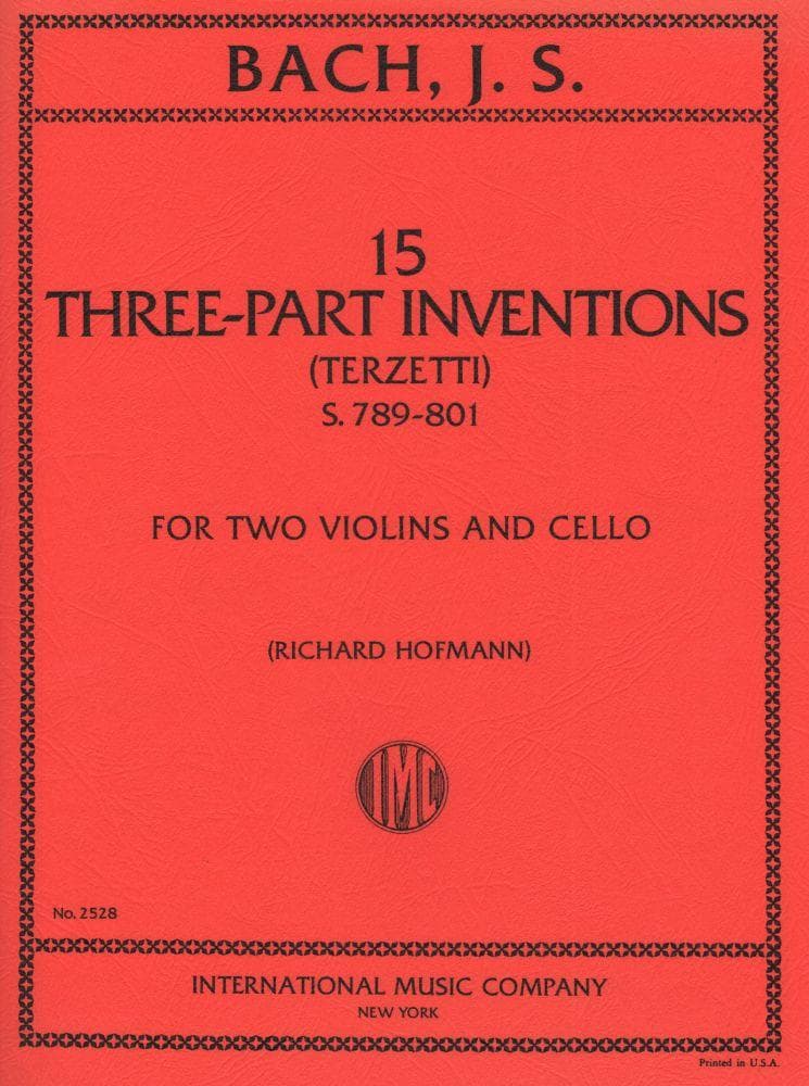 Bach, JS - 15 Three Part Inventions BWV 787801 for Two Violins and Cel