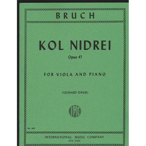 Bruch, Max - Kol Nidre Op 47 for Viola and Piano - Arranged by Davis -