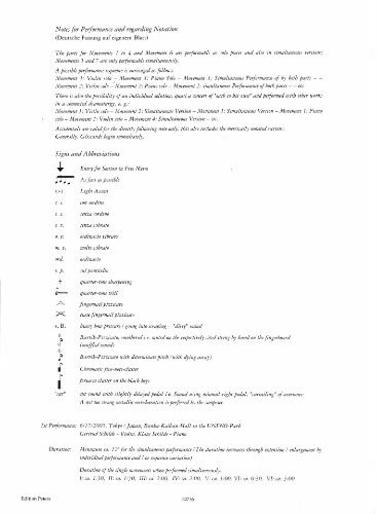 Franke, Bernd - In Between (I) - Violin and Piano - Edition Peters