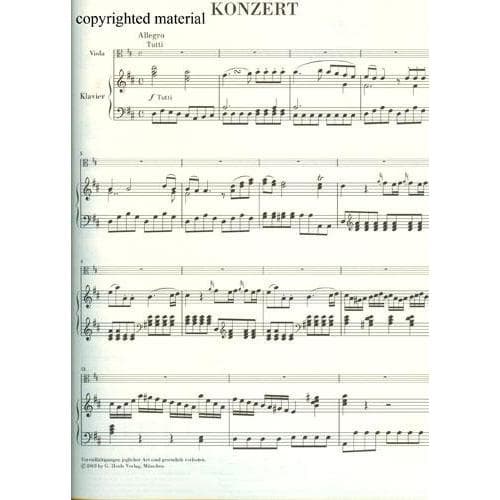 Hoffmeister, Franz Anton - Concerto in D Major - Viola and Piano - edited by Julia Ronge - G Henle Verlag URTEXT