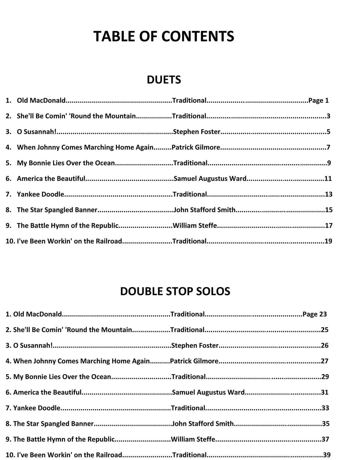 Yasuda, Martha - American Melodies: Double Stop Solos and Duets For Violin, Volume II - Digital Download