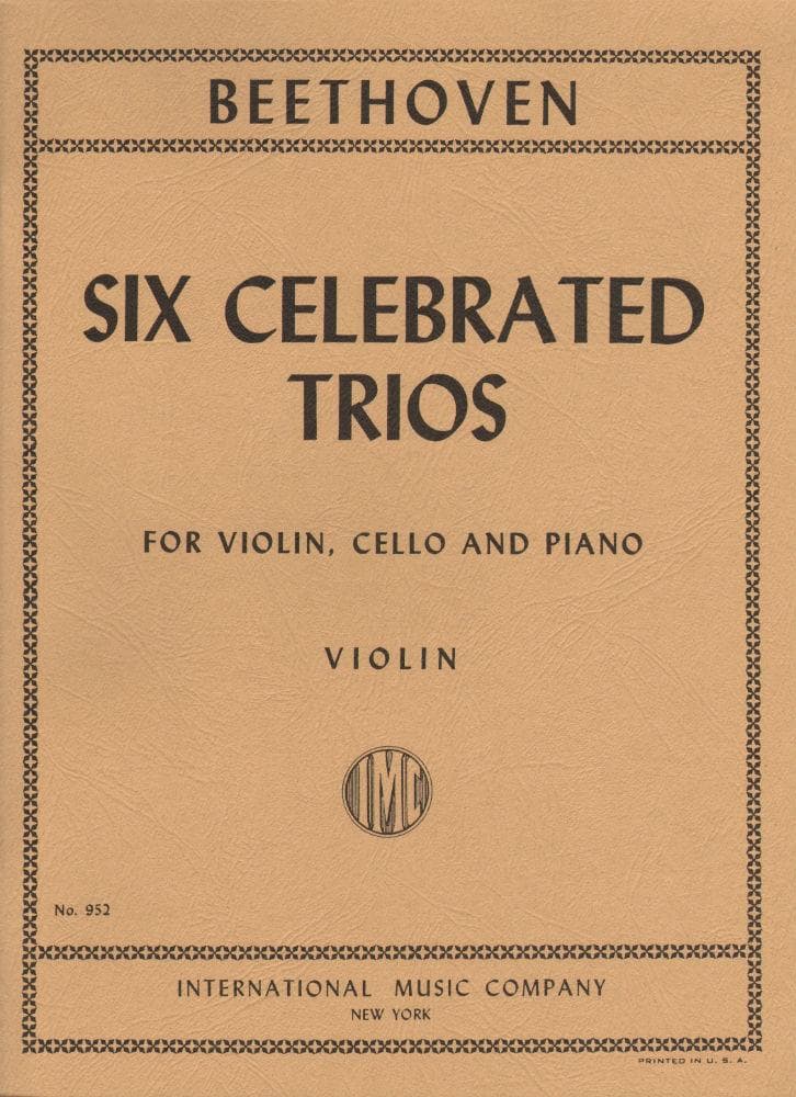 Beethoven, Ludwig - 6 Celebrated Trios Op 1, 11, 70, 97, 121a for Violin, Cello and Piano - Arranged by David - International Edition