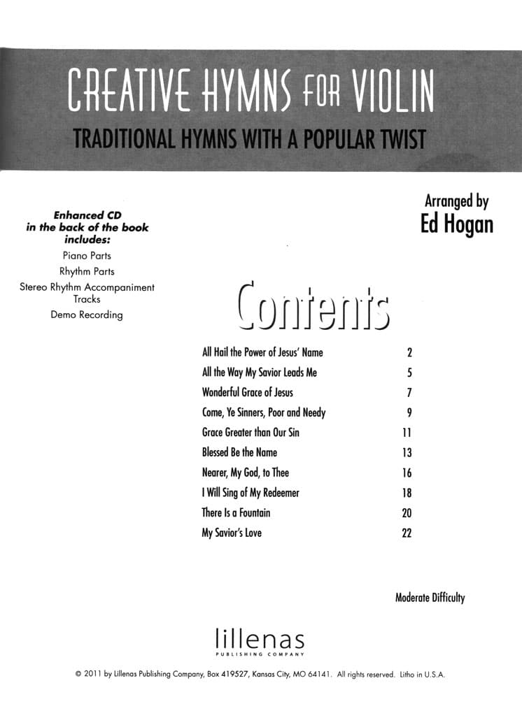 Creative Hymns for Violin - Book/CD - arranged by Ed Hogan - Lillenas (Hal Leonard)