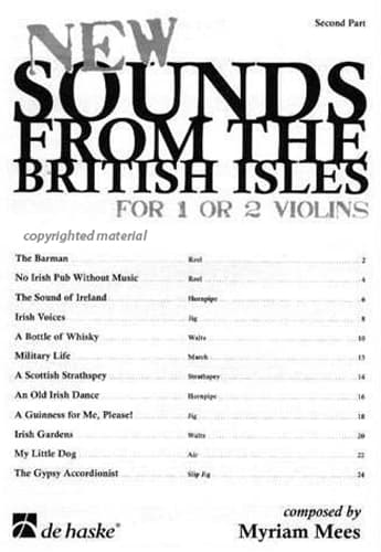 Mees, Myriam - New Sounds from the British Isles for 1 or 2 Violins - Book/CD set - arranged by Gunter Van Rompaey - De Haske Publications