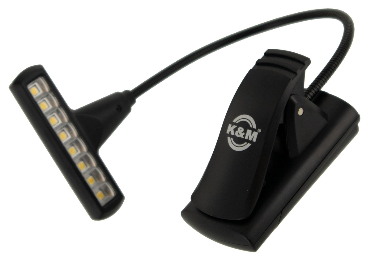 K&M T-Model 8-LED FlexLight with Carrying Pouch for Music Stands - Black
