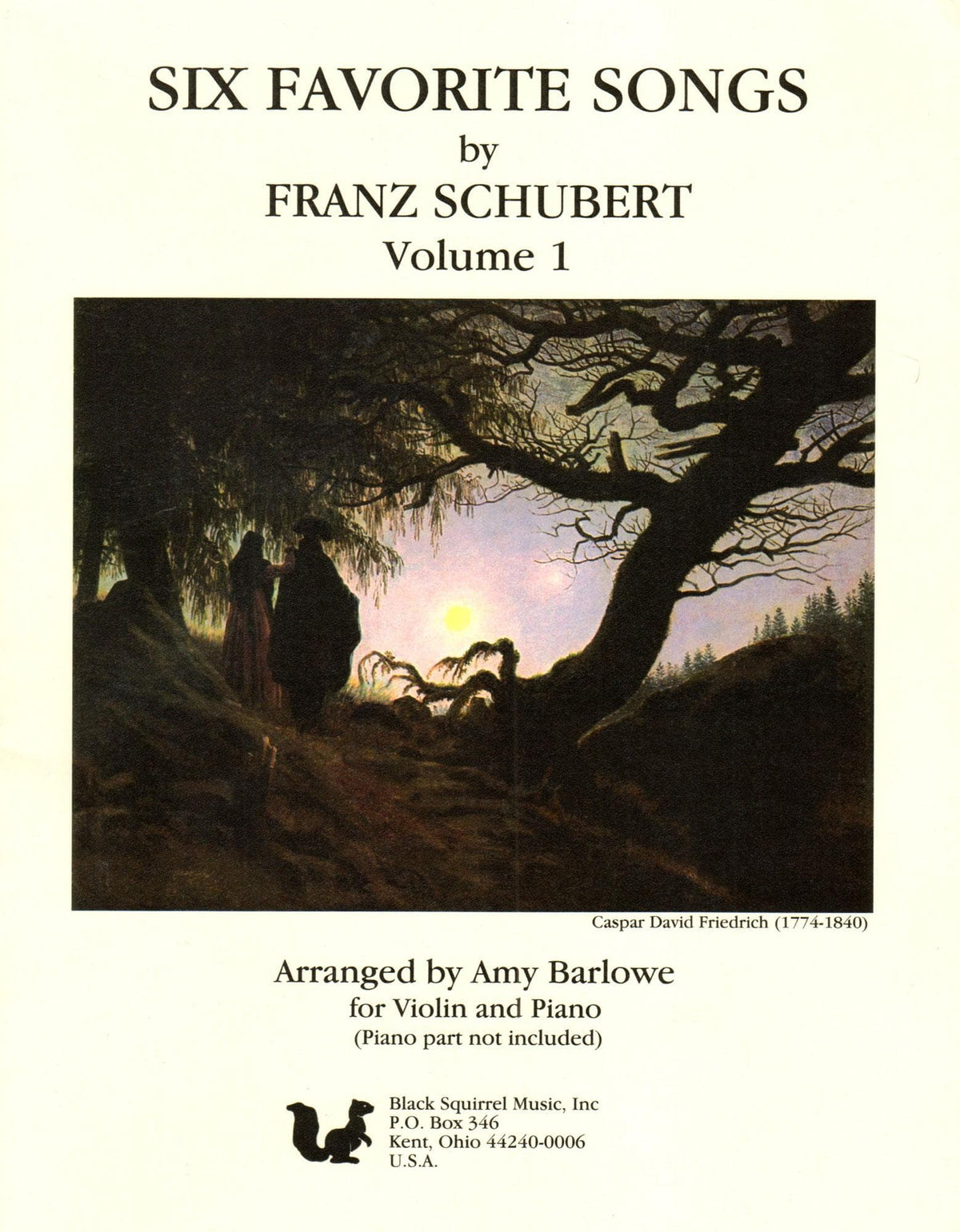 Schubert, Franz - Six Favorite Songs for Violin and Piano, Vol. 1 - Arranged by Amy Barlowe - Black Squirrel Publication
