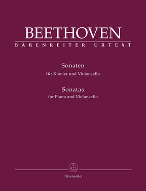Beethoven, Ludwig - Sonatas Op 5, 69, 102 for Cello and Piano - Edited by Del Mar - Barenreiter URTEXT Edition