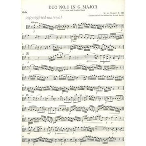 Mozart, WA - Duo No 1 in G Major, K 423 - Violin (or Viola) and Bass - edited by Frank Proto - Liben Music Edition
