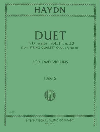 Haydn, Franz Joseph - Duet in D Major, Op 102, Hob III:30 - Two Violins - International Edition