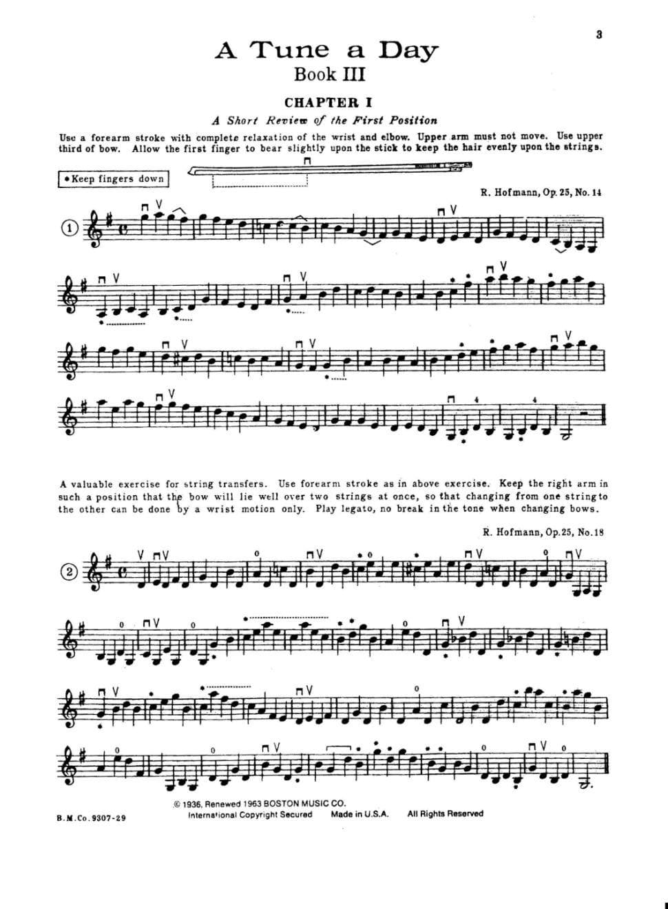 Herfurth, C Paul - A Tune A Day String Method, Book 3 - Violin - Boston Music Co