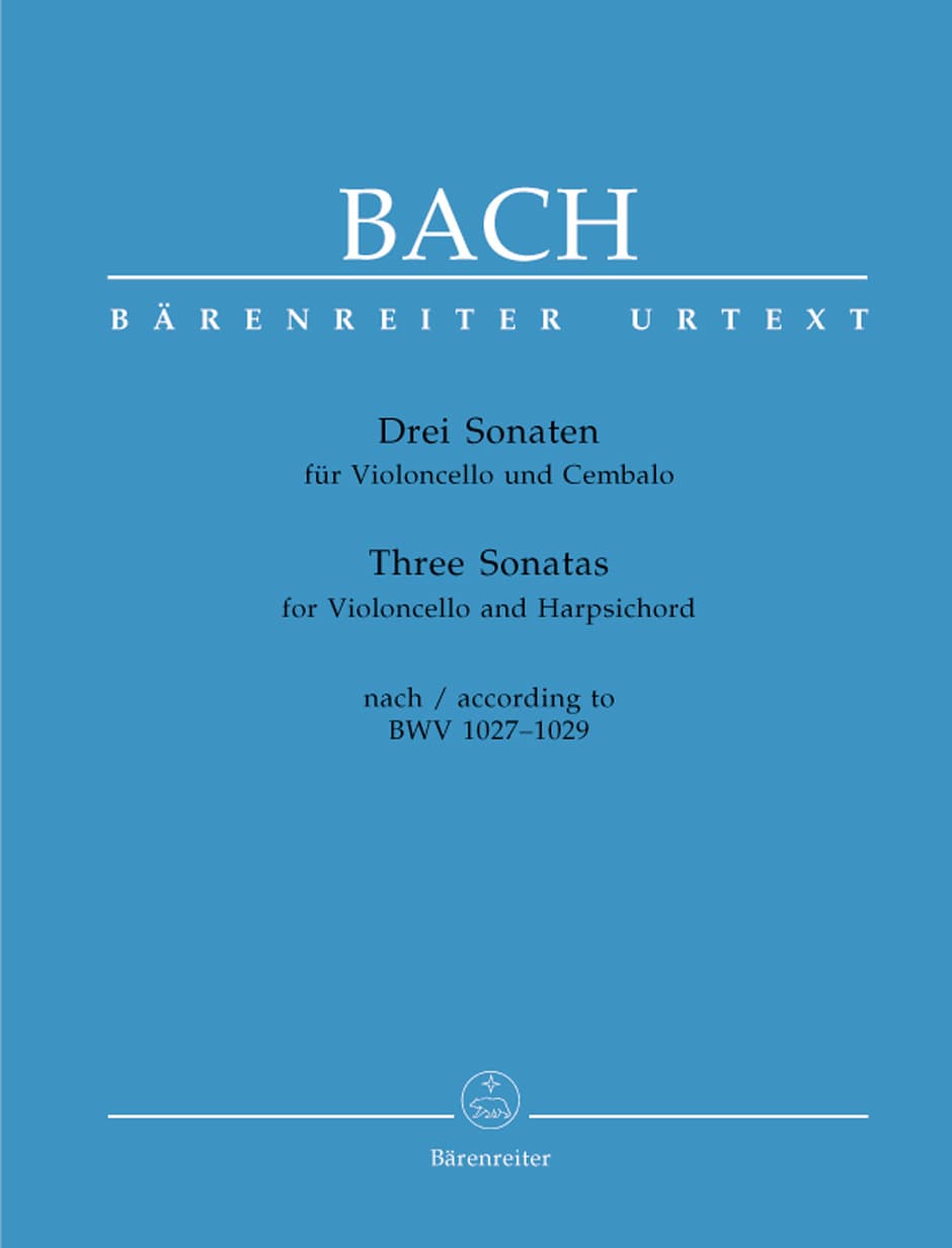 Bach, JS - 3 Sonatas BWV 1027 1029 for Cello and Piano - Arranged by Epstein - Barenreiter Verlag Edition