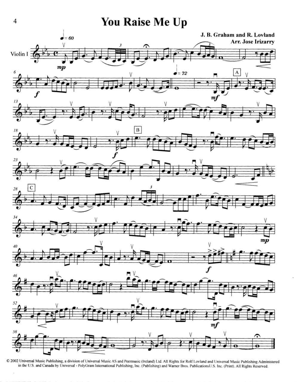 Contemporary Wedding Favorites Volume 1 for String Quartet - Arranged by Irizarry - Davidi Music Publication