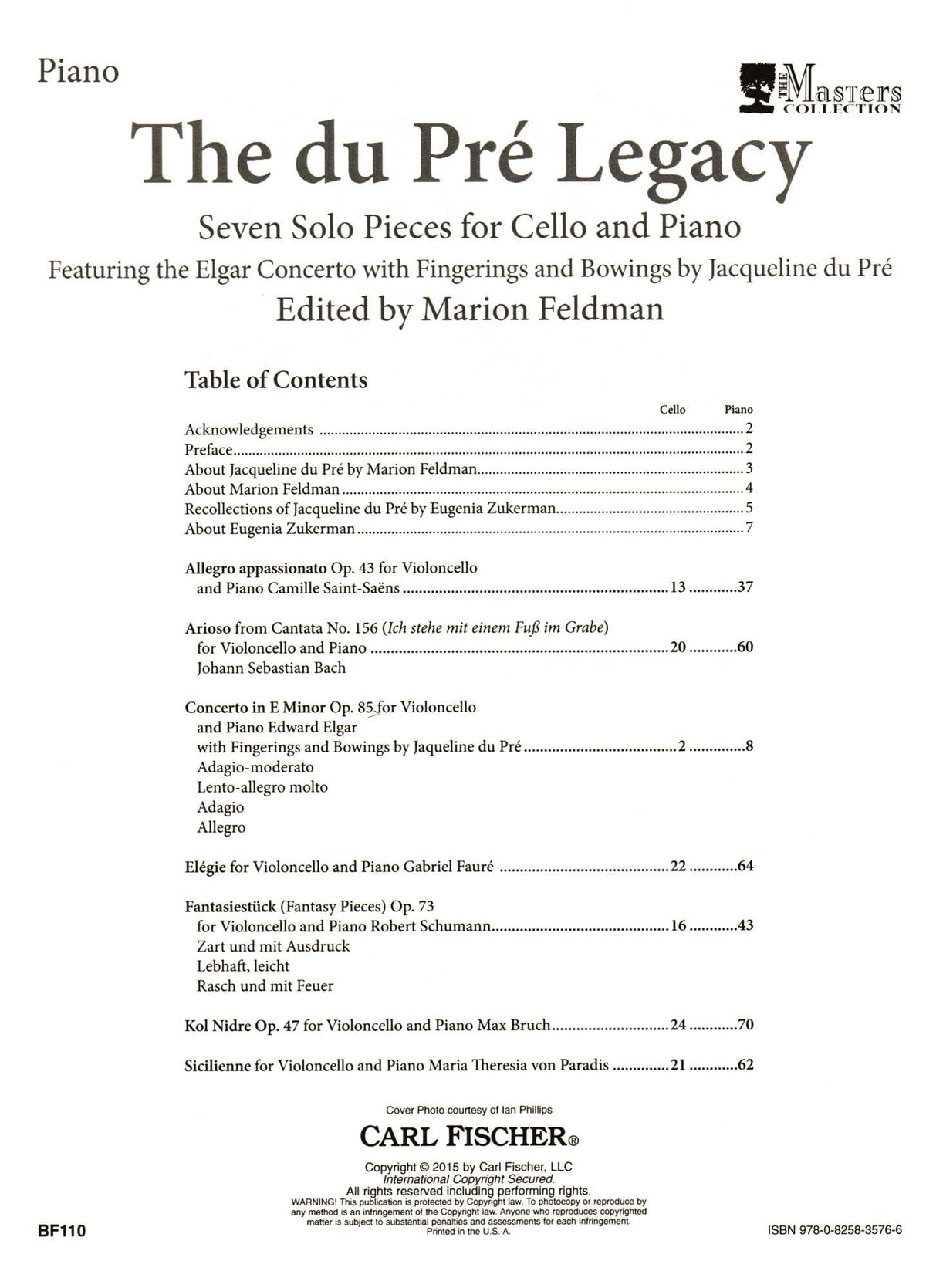 Jacqueline du Pre - The du Pre Legacy - Seven Solos for Cello and Piano - Carl Fischer