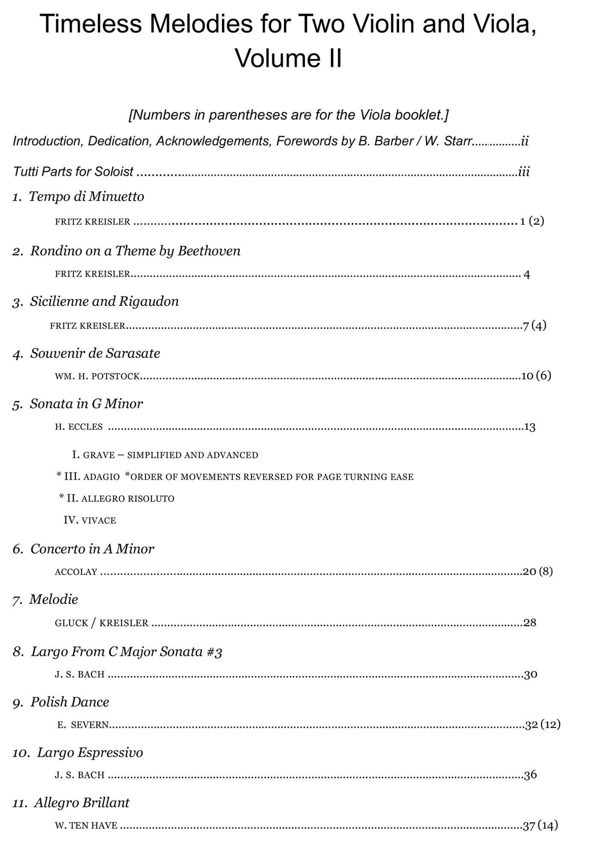Yasuda, Martha - Contemporary and Classical Arrangements for Viola Ensemble - Digital Download