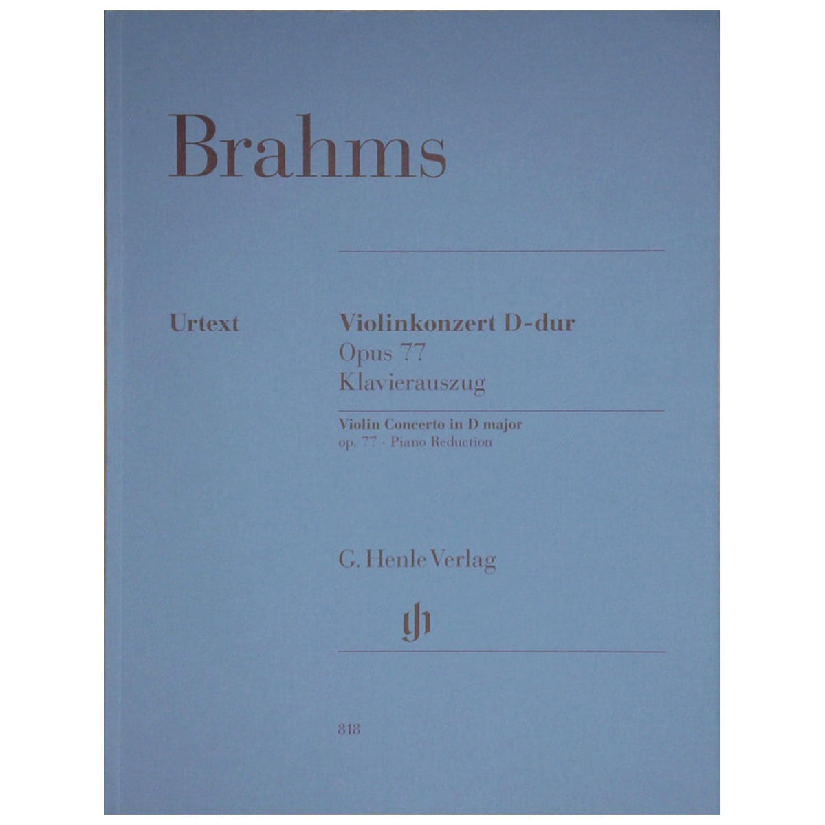 Brahms, Johannes - Violin Concerto in D Major Opus 77 - Violin and Piano - arranged by Frank Peter Zimmerman - G Henle Verlag