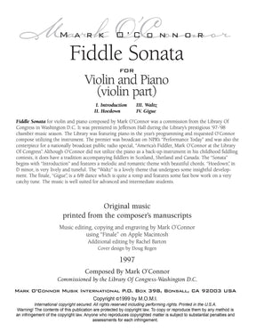 O'Connor, Mark - Fiddle Sonata for Violin and Piano - Violin - Digital Download