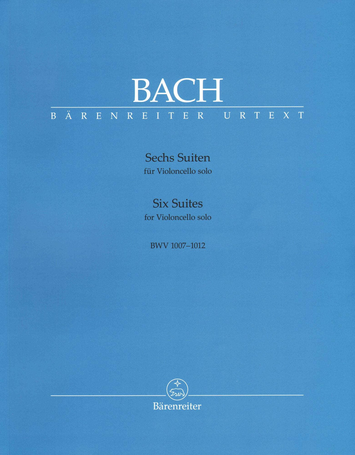 Bach, JS - 6 Suites, BWV 1007 1012 - Cello solo - edited by Andrew Talle - Bärenreiter Verlag URTEXT