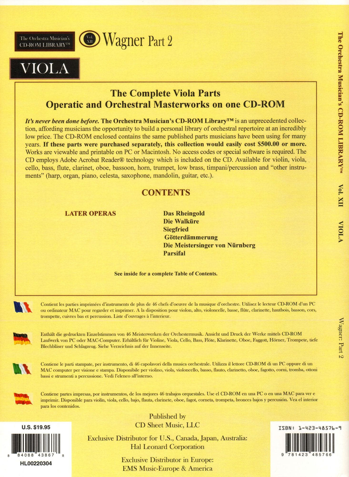 The Orchestra Musician's CD-ROM Library - Volume 12: Wagner, Part 2 - Viola - CD Sheet Music, LLC