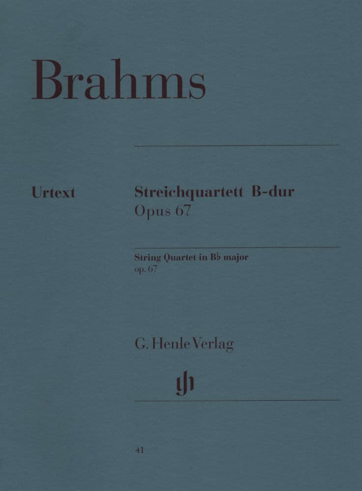 Brahms, Johannes - String Quartet in B flat Op 67 - Henle Verlag URTEXT Edition