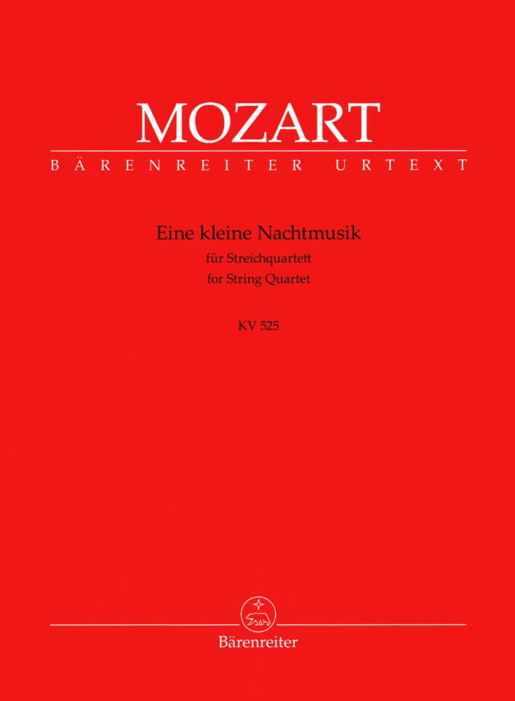 Mozart, WA - Eine Kleine Nachtmusik, K 525 - String Quartet - edited by Karl Heinz Füssl and Ernst Fritz Schmid - Bärenreiter Verlag URTEXT