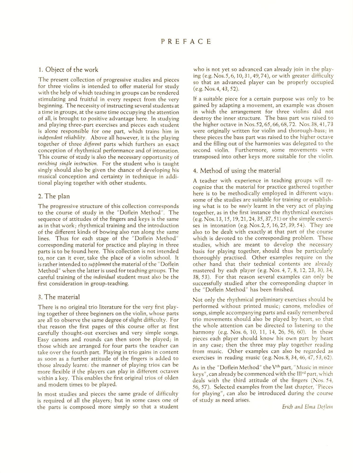 Doflein, Erich and Elma - The Doflein Method: Progressive Pieces for 3 Violins, Volume 1 - Performance Score - Schott Edition