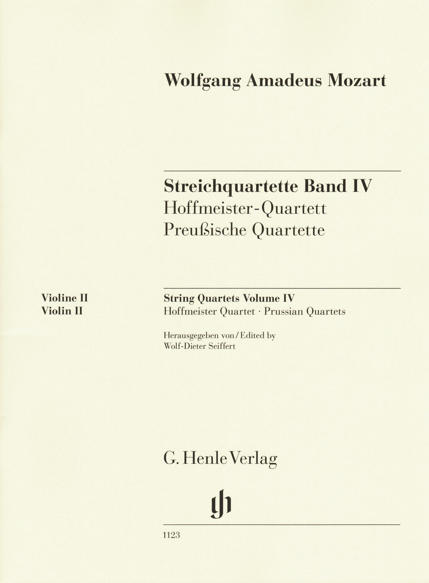 Mozart, W.A. - String Quartets, Volume IV: The Hoffmeister and Prussian Quartets - for String Quartet - G. Henle Verlag URTEXT