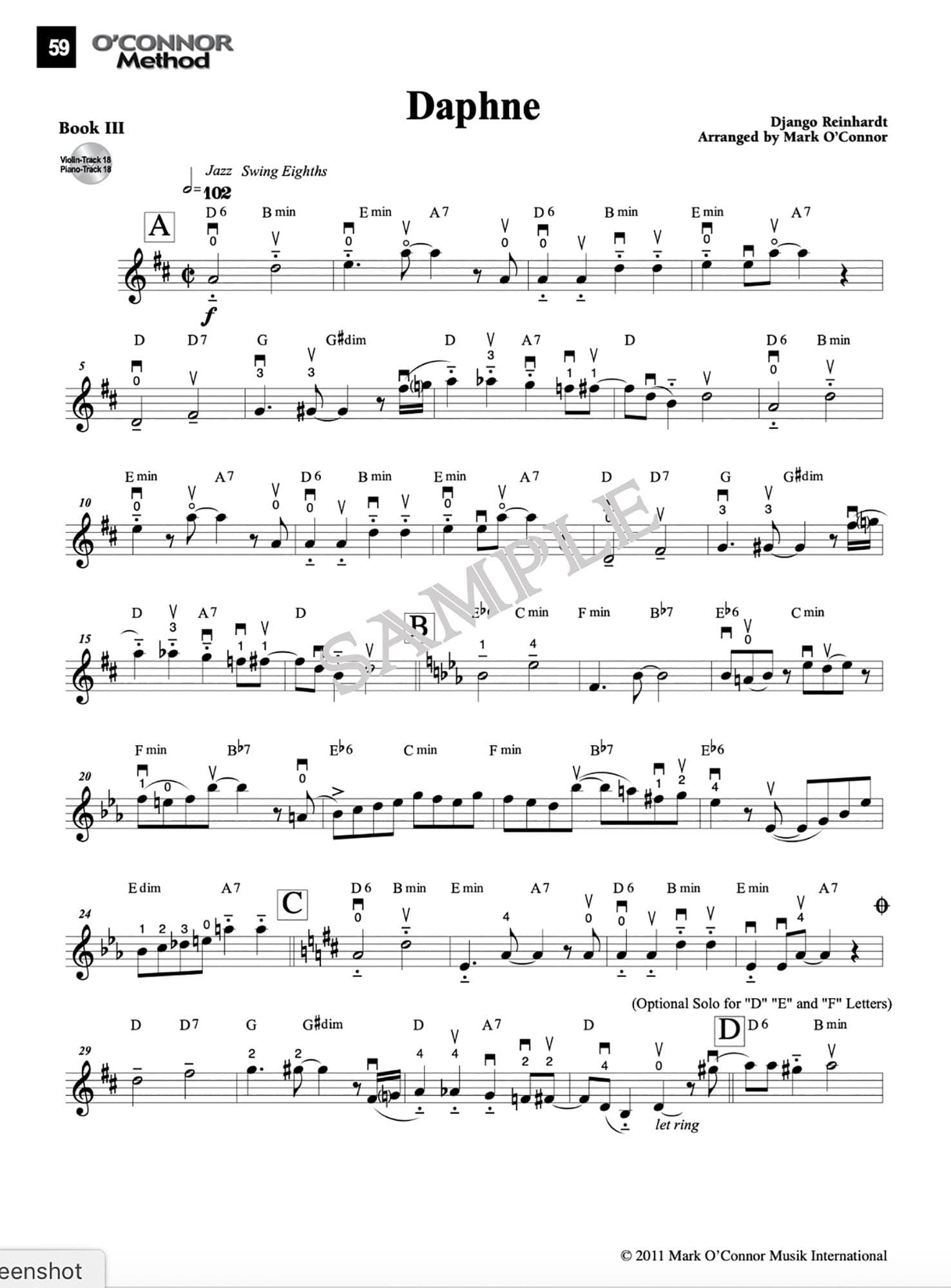 O'Connor Violin Method Book III - Digital Download